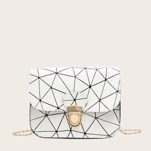 Geometric White marble crossbody bag